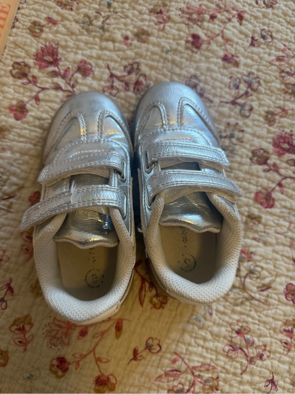 Cat & Jack Silver Metallic Velcro Sneakers for Kids